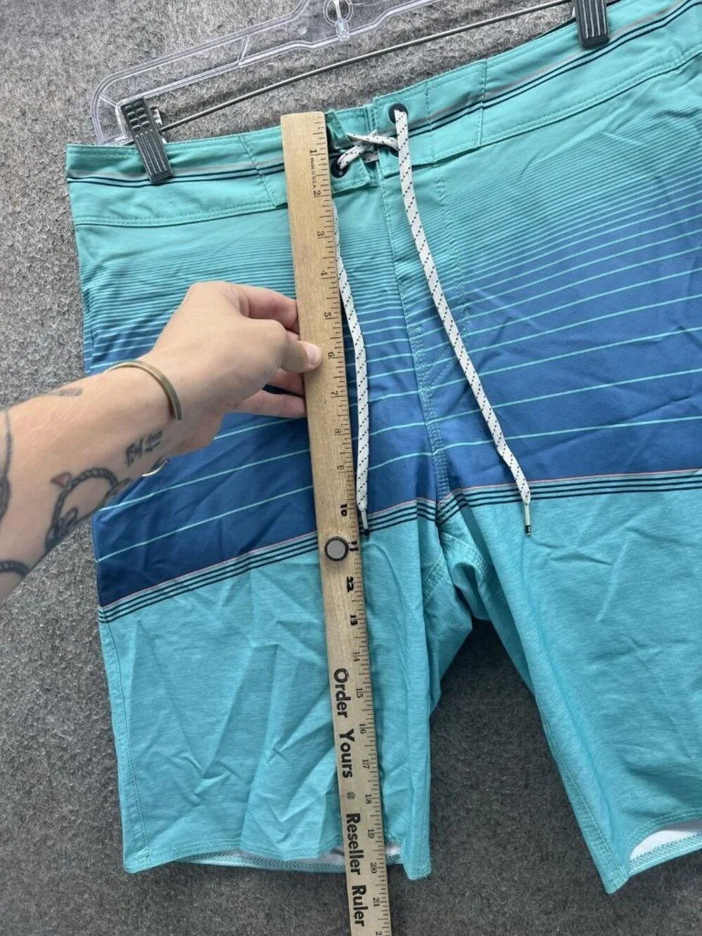 Billabong Swim Trunks Mens 29 Blue Stripe Recycler North Point Pro Board Shorts